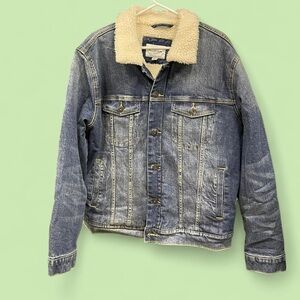 Goodfellow & Co Blue Denim Jacket with Cream Sherpa Lining